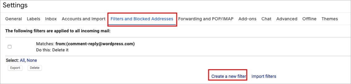 gmail spam settings turn off