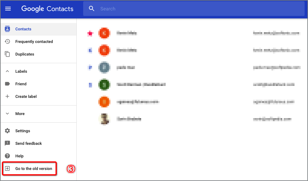 Export Google Contacts with Google App Two