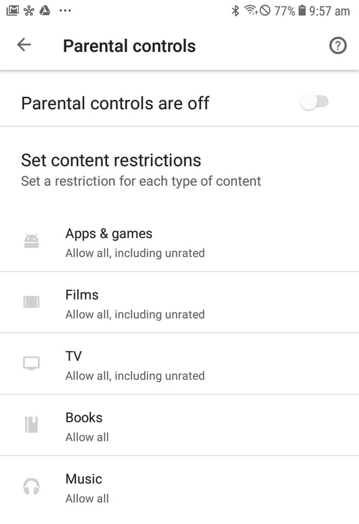 turn on parental controls