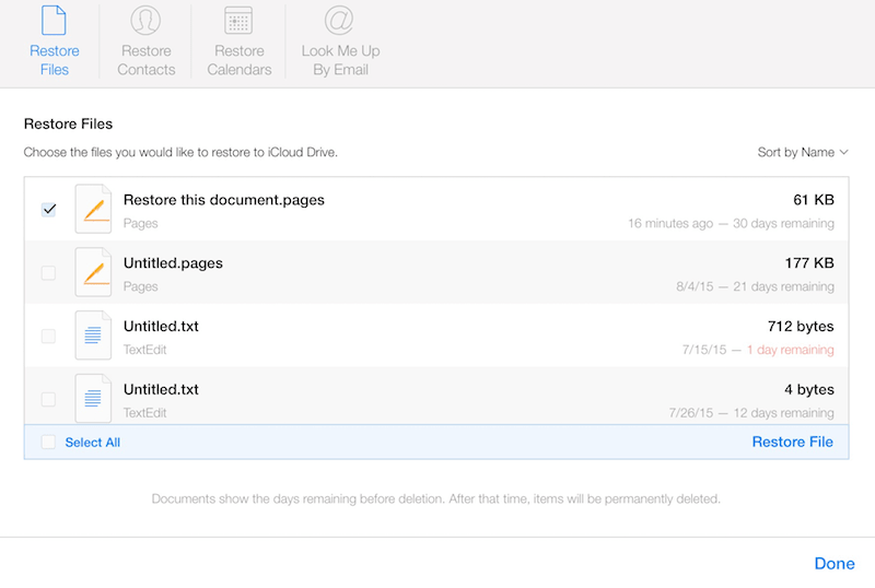 recover from icloud