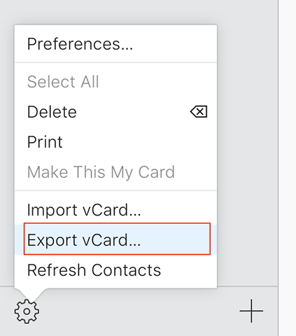 export contacts to import to Mac