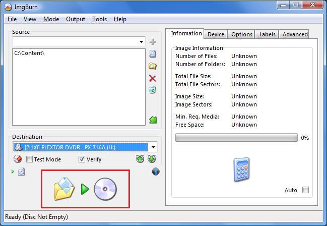 MP4をISOに変換するウィンドウズIMGBURNステップ2
