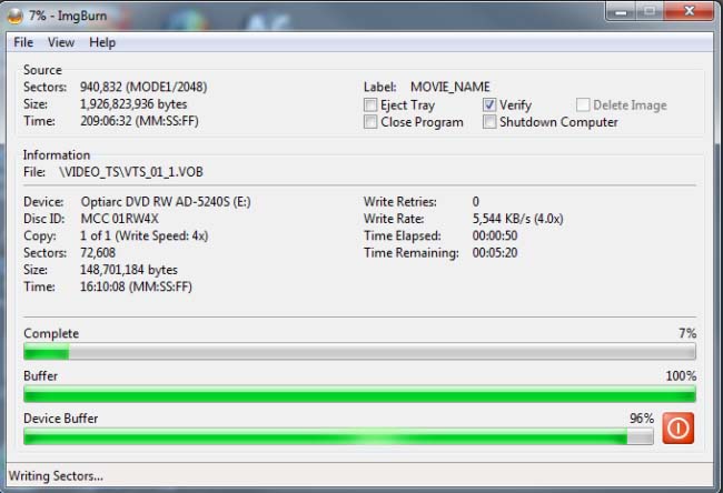 burn minidv to dvd using imgburn 03