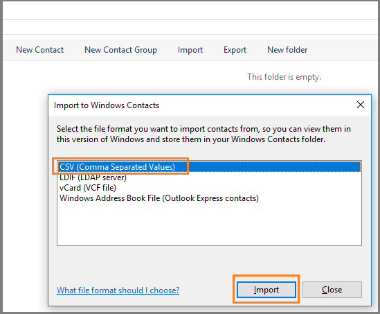 choose CSV