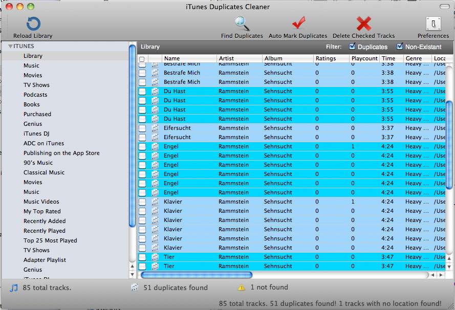 iTunes Duplicates Cleaner