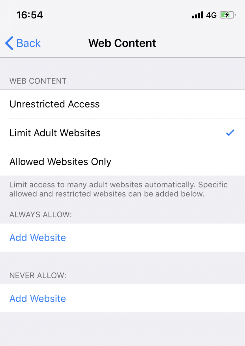 limit Pornhub and other adult websites on iPhone