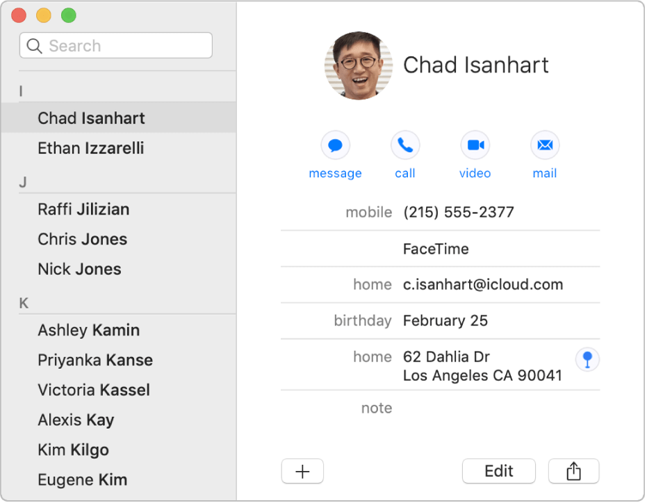 Mac contacts help Mac contacts help