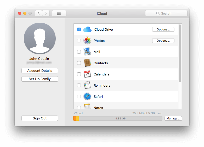 iCloud Drive is enabled