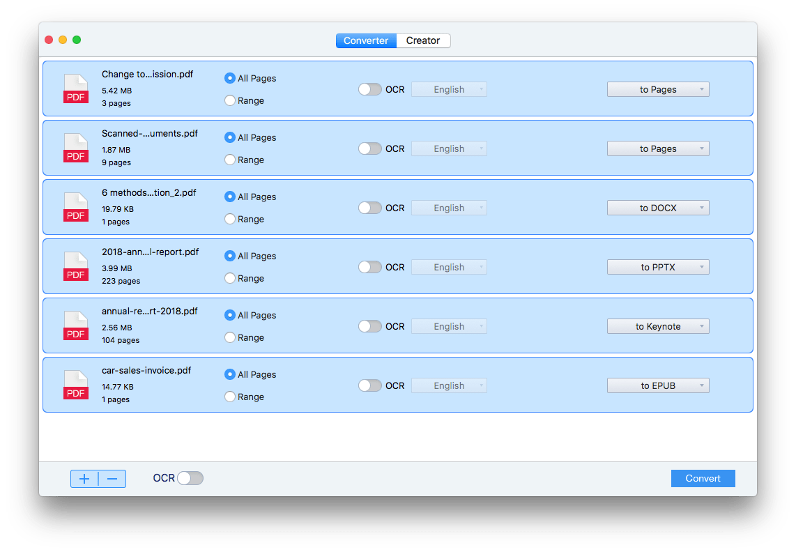 native pdf to pages