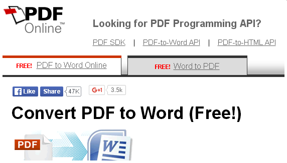 online free pdf to word converter