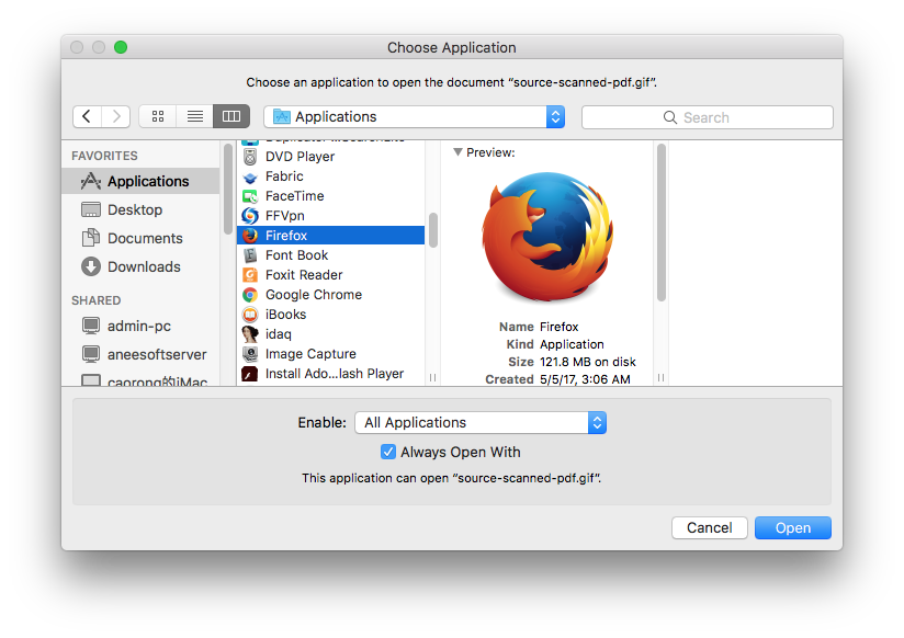 open xps file on Mac with firefox 
