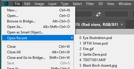 open recent psd
