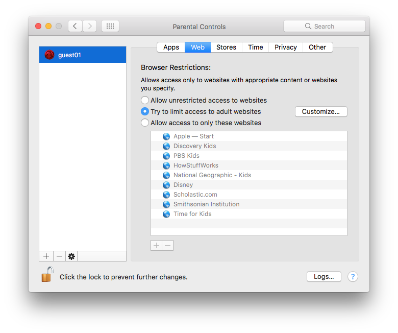 block websites safari