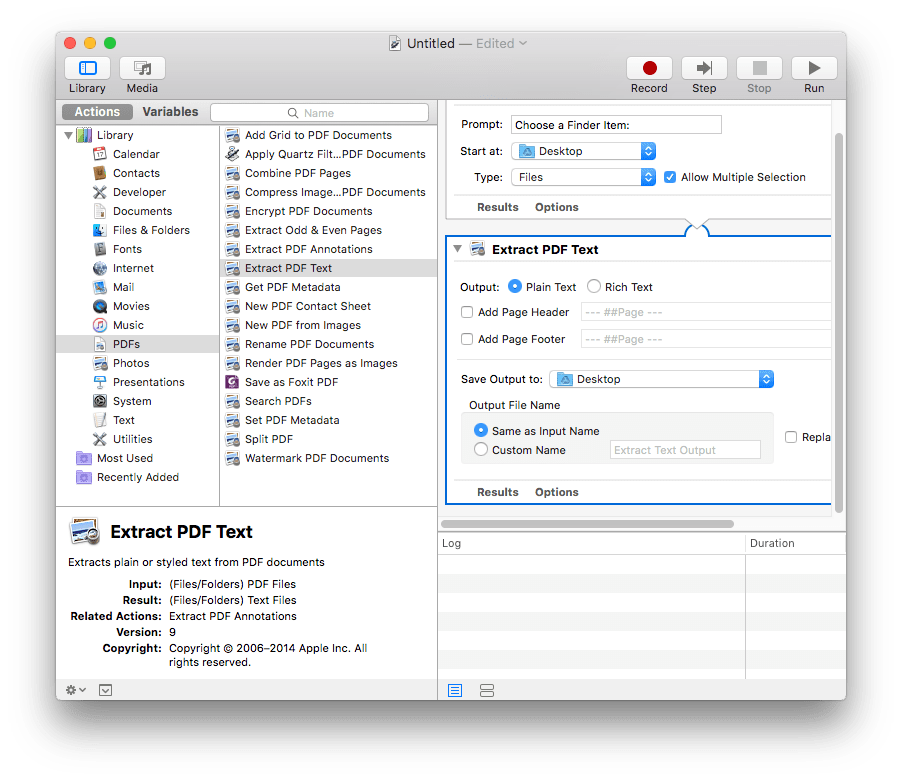 pdf to word mac automator03