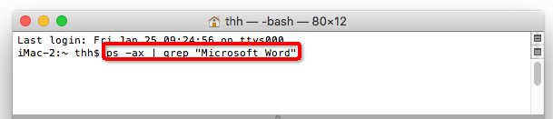 Force Quit Word on Mac Terminal 1