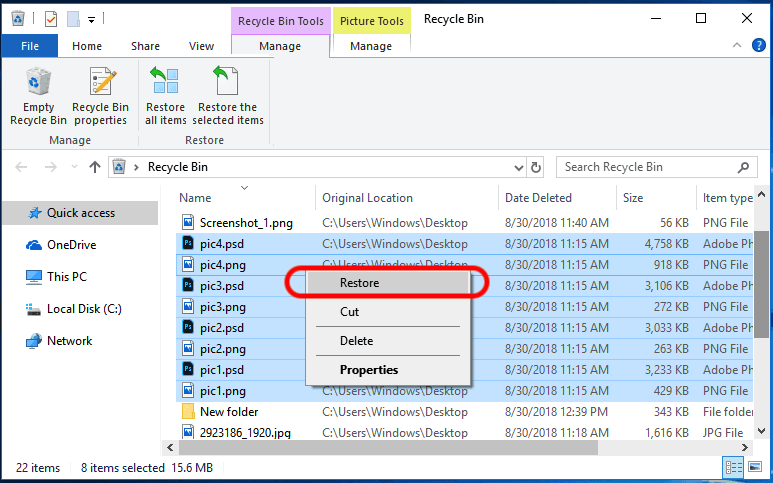 recover music from windows bin