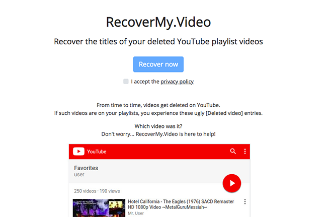 recover my video