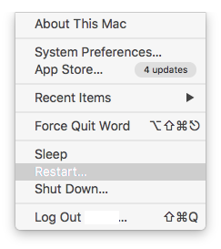 restart mac