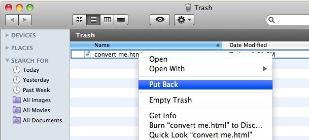 how to find mac trash folder