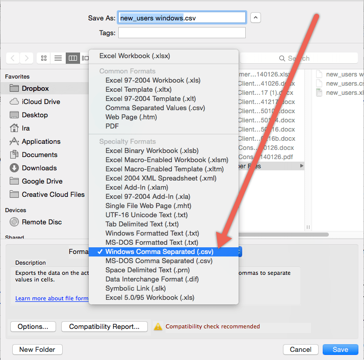 excel for mac switch rc format