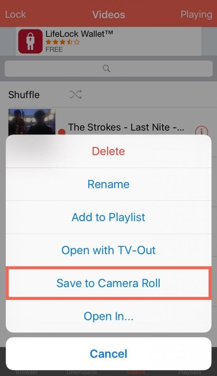 save to camera 