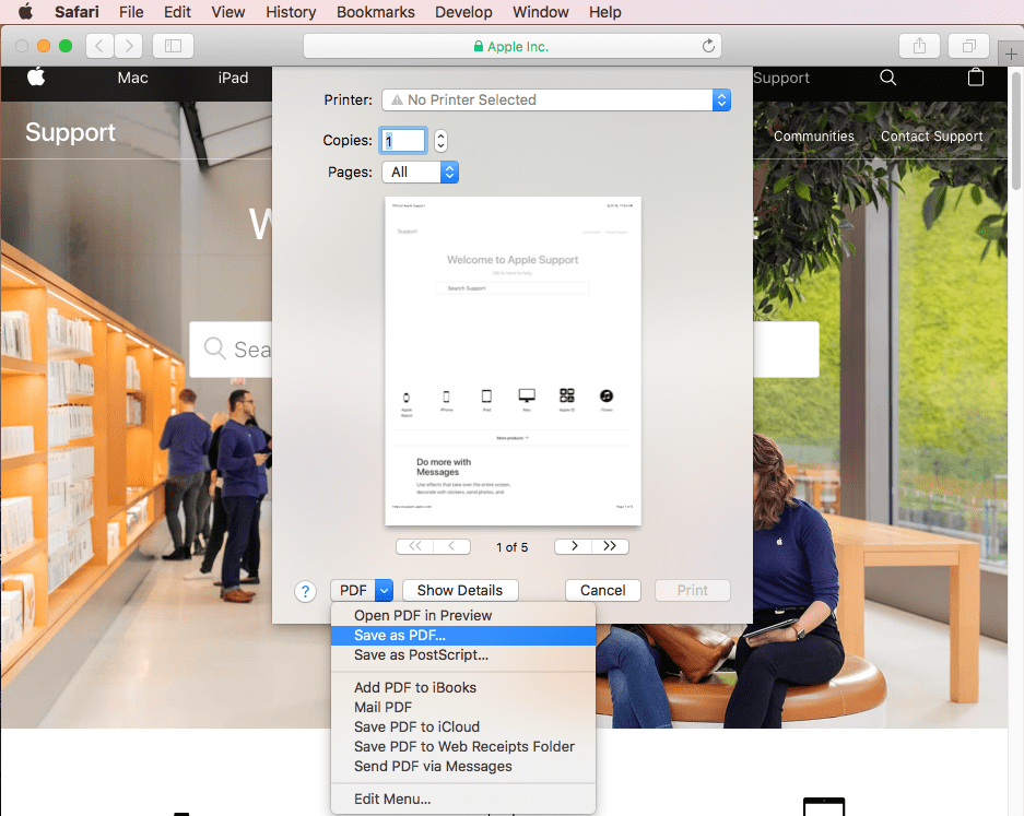 save pdf safari mac