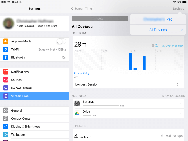 Screen Time for iPad