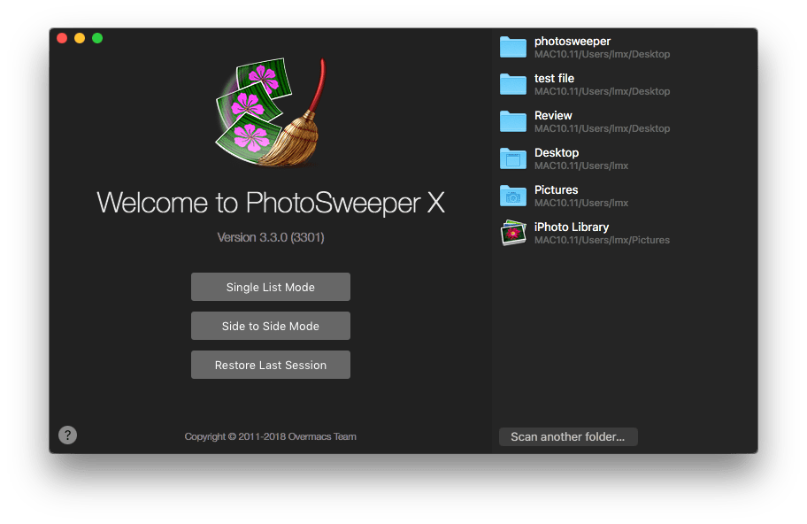 PhotoSweeper interface