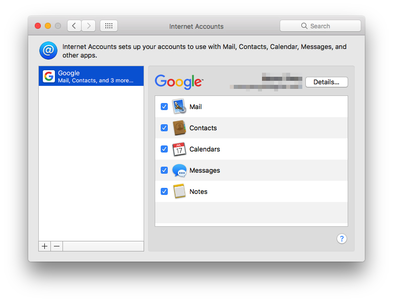 Sync Google Contacts on Mac Step 3