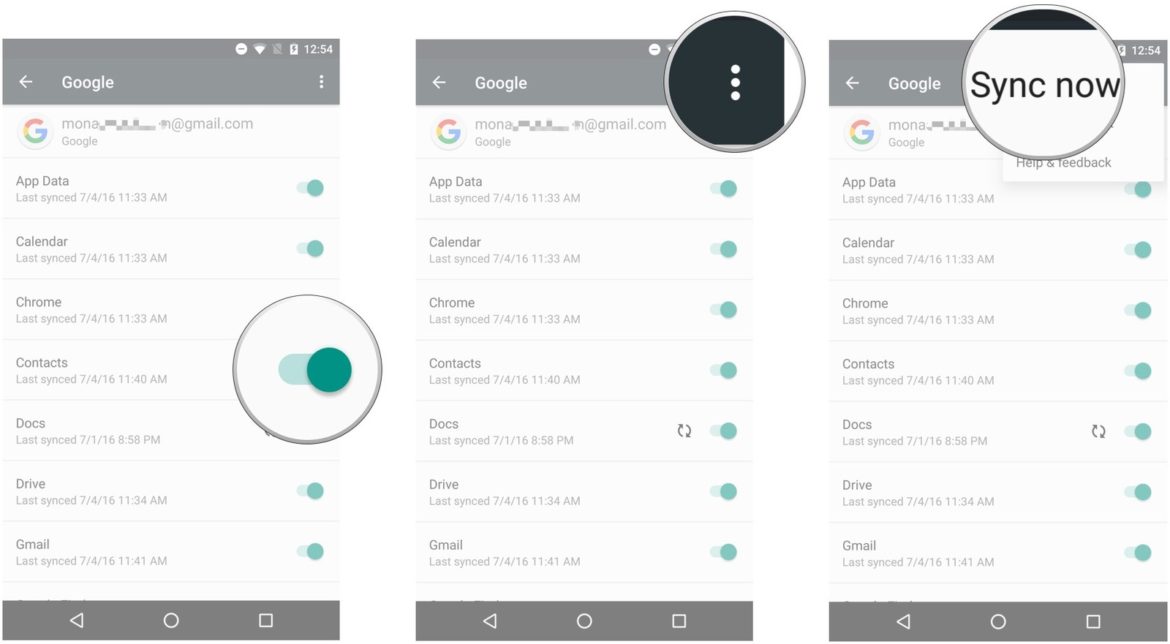 sync ndroid contacts to gmail