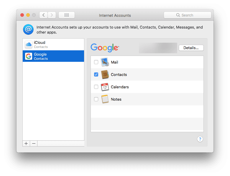sync google gmail contacts to mac computer