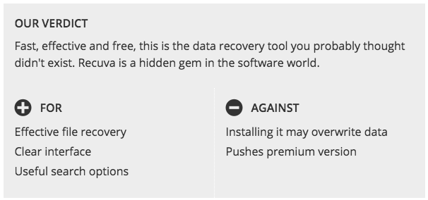 techradar recuva review