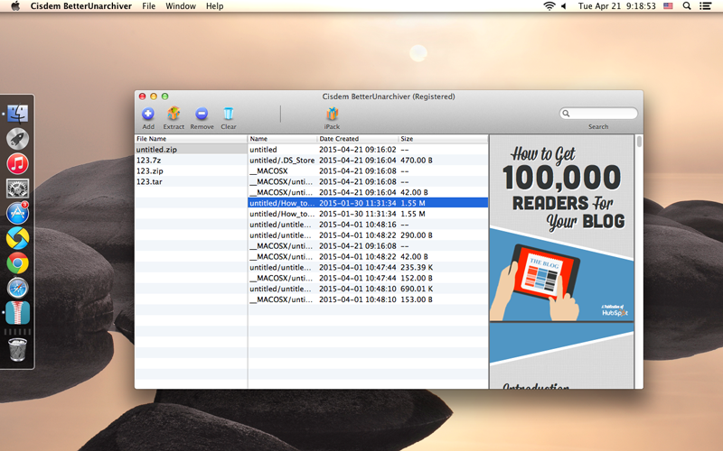 extract zip file on a mac