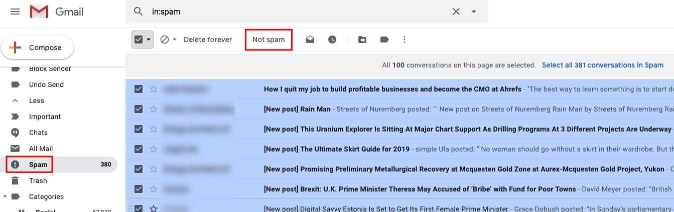How to Unmark Email as Spam in Gmail