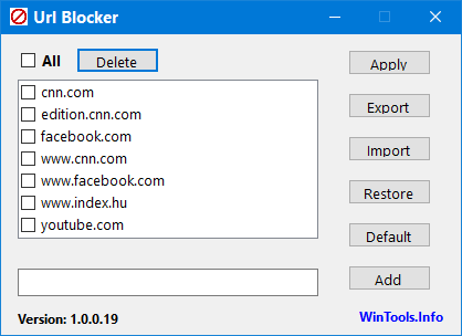 use URL Blocker to block access to Facebook on Chrome