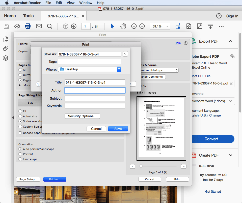 how to save only certain pages of a pdf mac