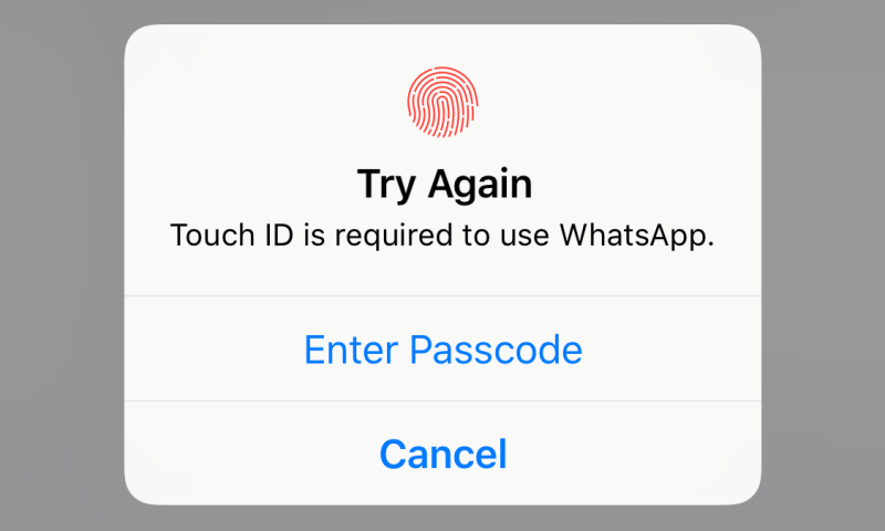 Touch ID is required to use WhatsApp