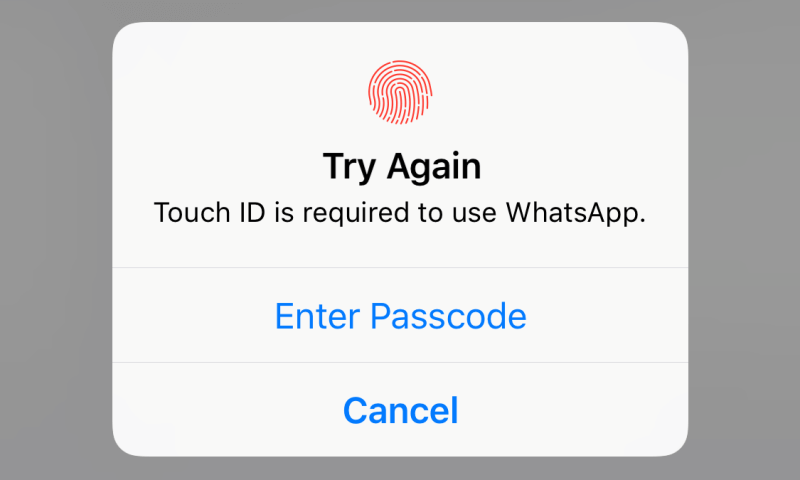 Für die Nutzung von WhatsApp ist Touch ID erforderlich